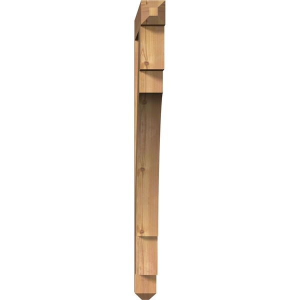 Merced Craftsman Smooth Bracket, Western Red Cedar, 3 1/2W X 38D X 46H